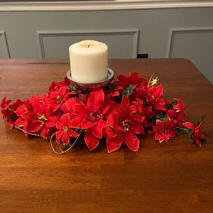 Vintage Antique poinsettia centerpiece holiday decorations